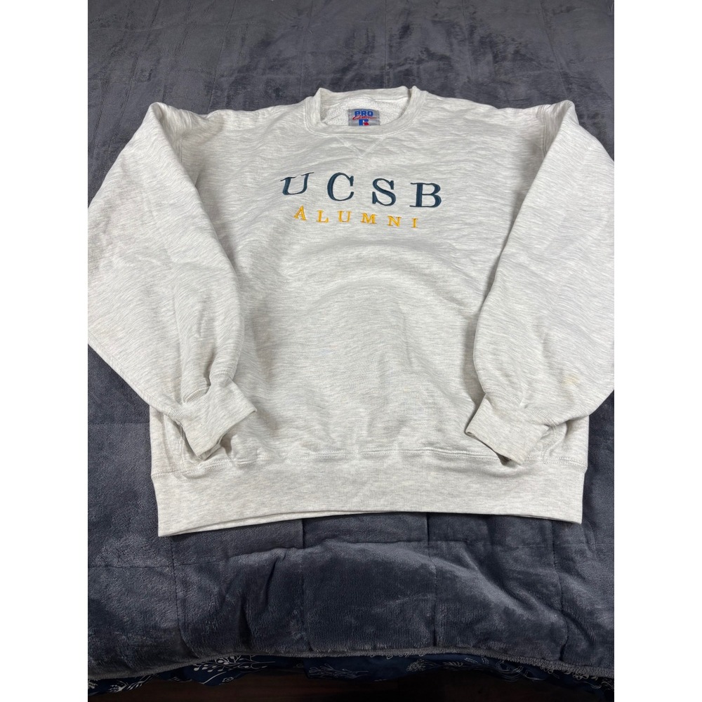 Vintage Russell Athletic UCSB Alumni Pro Cotton Sweatshirt Grey Mens L USA Made